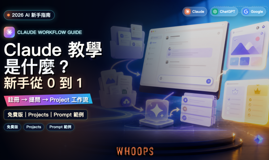 Claude 教學 2026 精選圖片，呈現 Claude 新手從註冊、提問到 Project 工作流的完整教學。