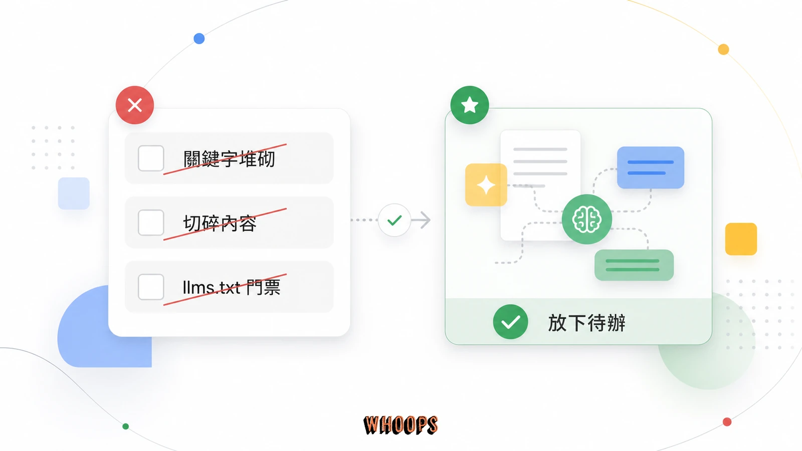 AI 搜尋時代 SEO 不必再做事項圖，劃掉關鍵字堆砌、人工切碎內容與把 llms.txt 當成 Google 門票。