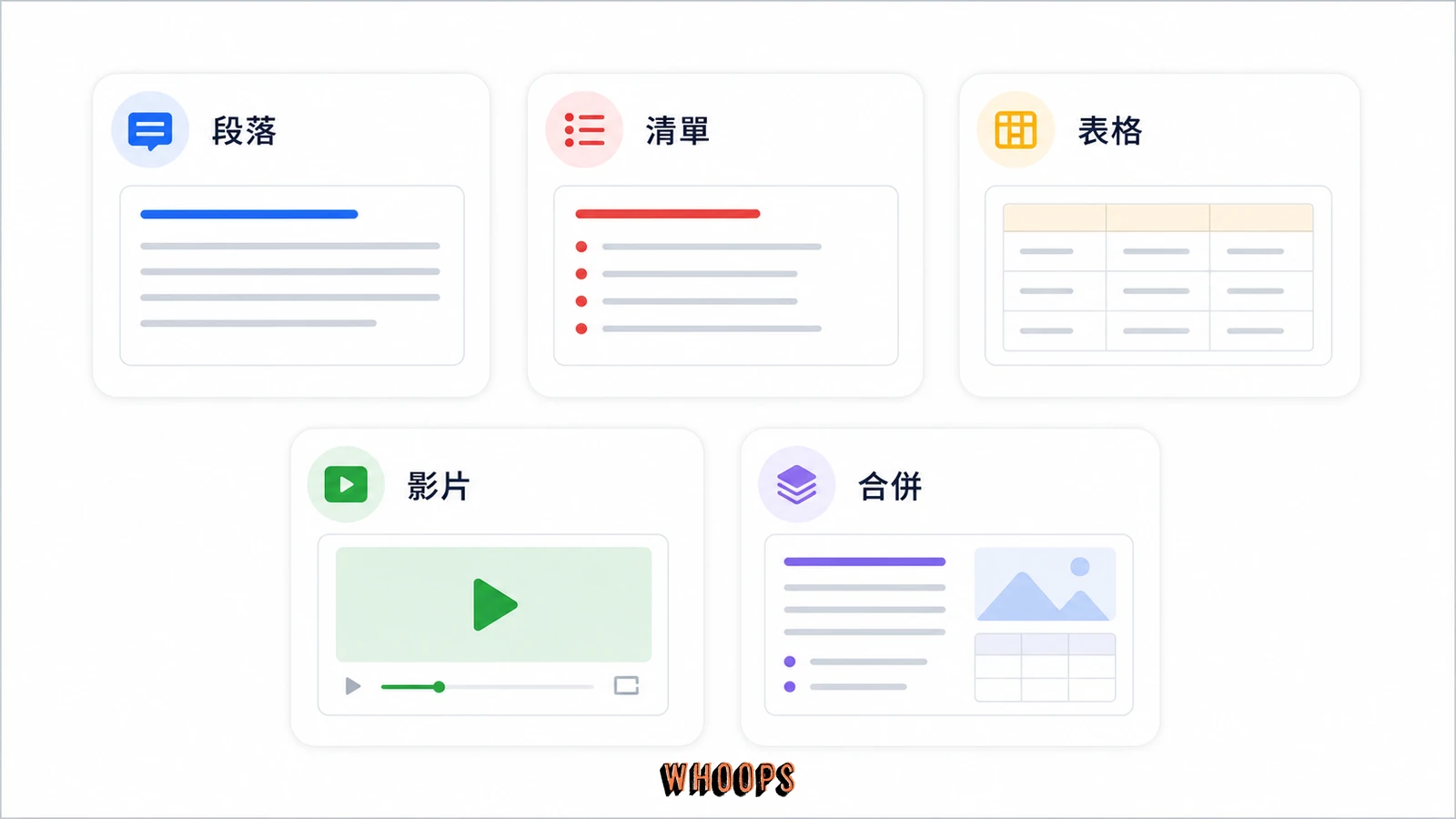 精選摘要五種常見格式的卡片式示意圖