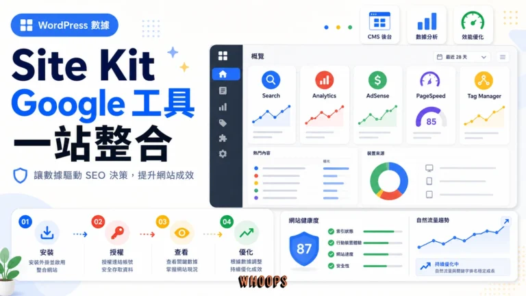 Site Kit 將多項 Google 工具整合進 WordPress 後台的文章首圖