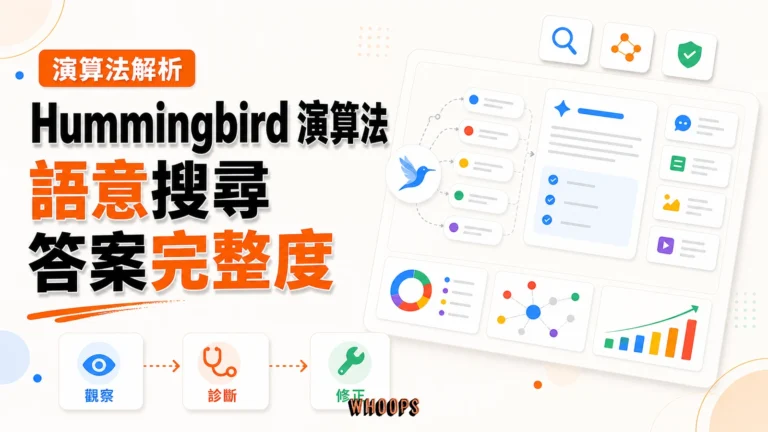 什麼是 Google 蜂鳥演算法 （Google Hummingbird）？SEO的勝負早已從「詞彙密度」轉為「答案完整度」精選圖片，呈現觀察 → 診斷 → 修正的 SEO 重點。