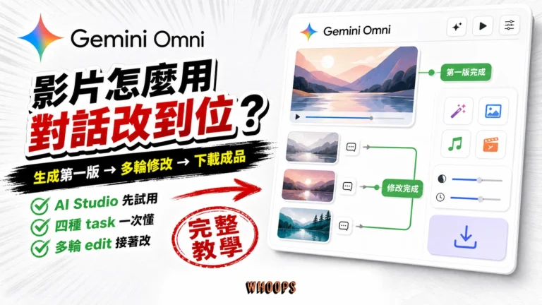 Gemini Omni 影片生成與多輪對話修改完整教學精選圖片