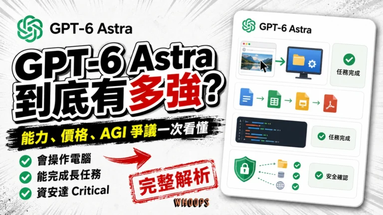 GPT-6 Astra 電腦操作、長任務、資安能力、價格與 AGI 爭議精選圖片