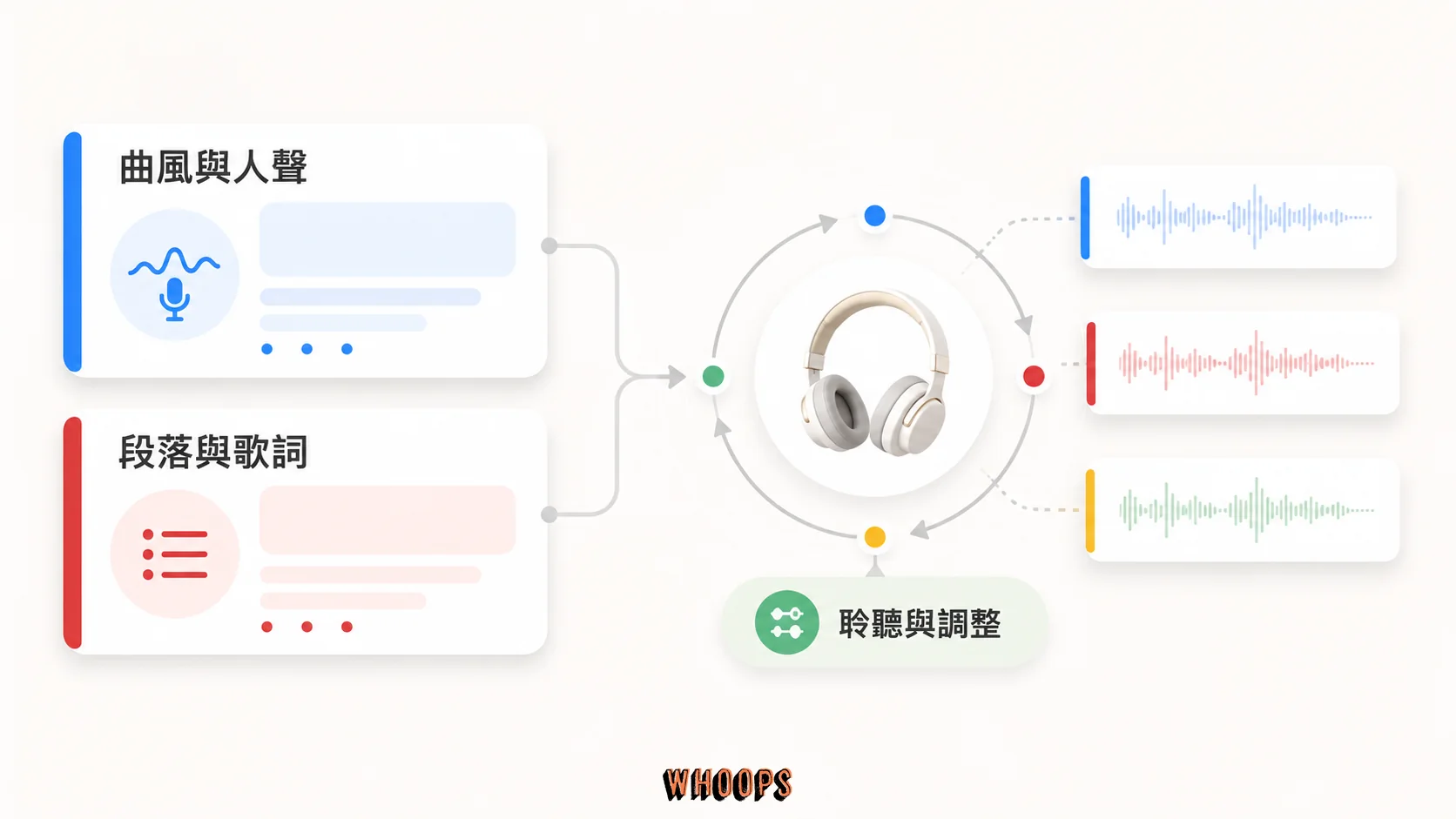 Lyria 3.5 中文歌詞提示結構:曲風與人聲、段落與歌詞、聆聽與調整
