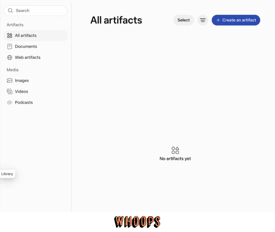 Meta Muse Library 的 Documents、Web artifacts 與 Media 分類