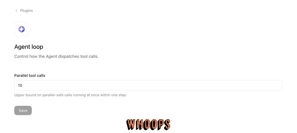 DeepSeek Harness Agent loop 設定頁顯示 Parallel tool calls 上限