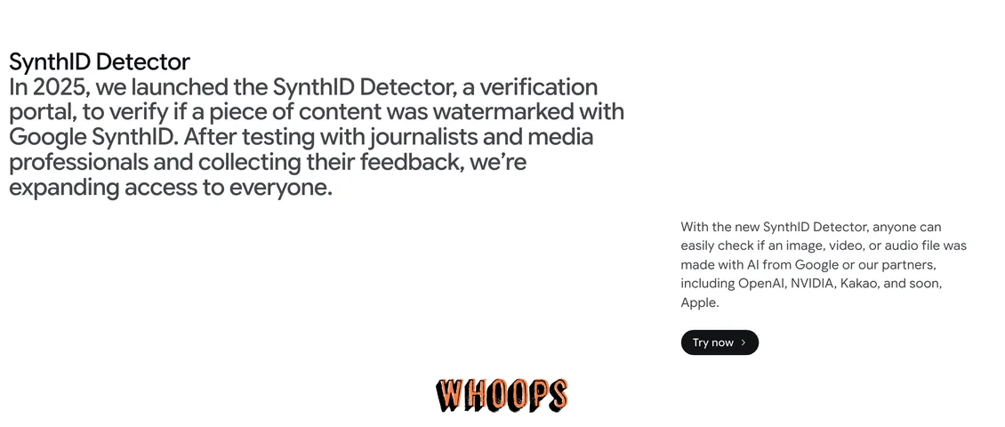 Google DeepMind 官方 SynthID Detector 說明,介紹全球開放與夥伴內容驗證